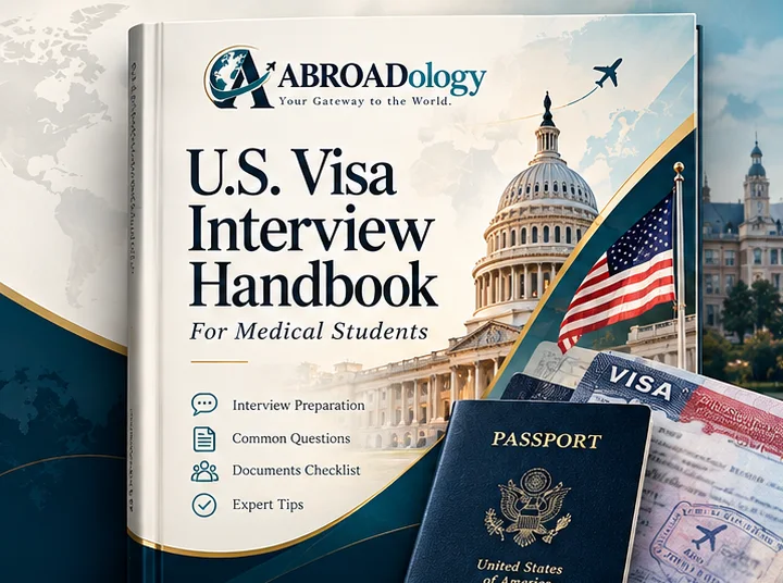 U.S. Visa Interview Handbook cover for medical students
